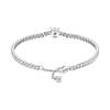 Pandora Sparkling Heart-shaped Embellished Tennis Ball 925 Silver Bracelet Women's Silver 590041C01