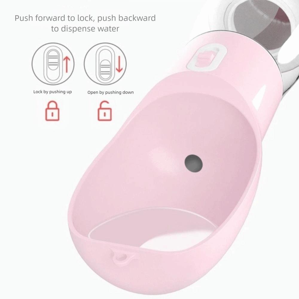 Multifunctional 2-in-1 Pet Water Bottle Leakproof Plastic Pet Drinking Feeder Portable Pet Food Feeder Outdoor