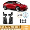 Mud Flaps Fit for Tesla MODEL Y -2024    Mudguards Tire Fenders Splash Proof Accessories Wheel Guards 4ps
