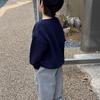 Boys Cotton Crewneck Sweatshirt Loose Fit Spring Autumn Thin Top for Big Kids