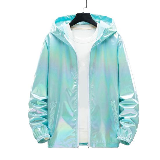 

Весенне-осенняя яркая красочная солнцезащитная куртка мужская с капюшоном и карманами с длинными рукавами куртка на молнии мужское пальто уличная одежда 4XL зелёный
