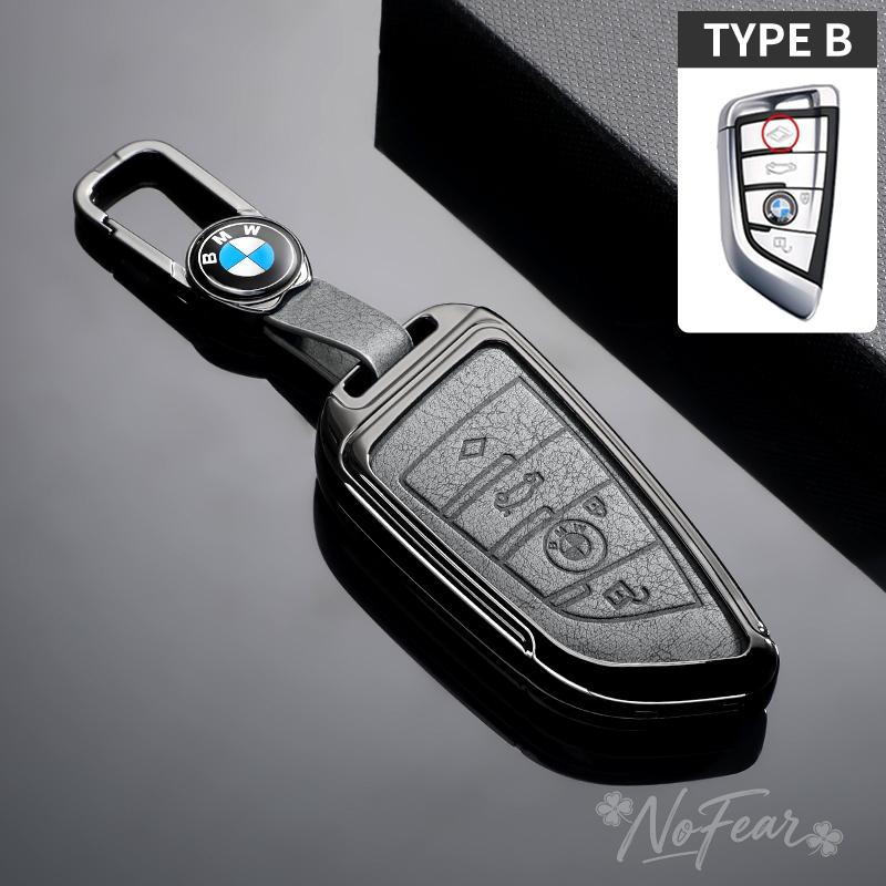 BBKU7 Leather Car Key Case Protective Shell for BMW X1 X3 X5 X6 X7 1 3 5 6 7 Series G20 G30 G11 F15 F16 G01 G02 F48 Car stickers