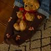 SOCKS APPEAL teddy bear with red ribbon