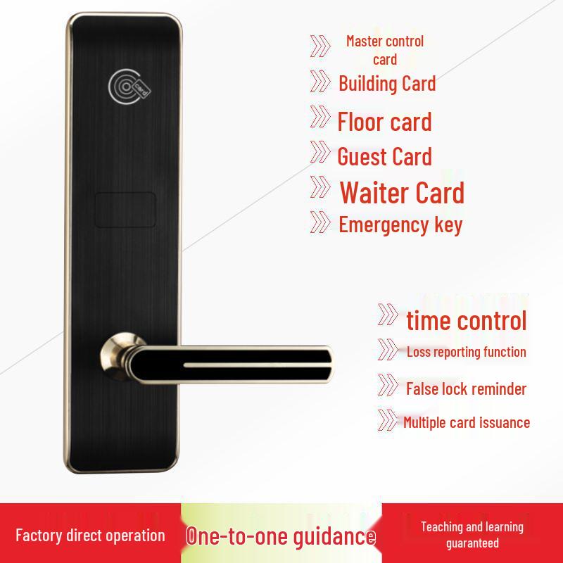 Smart Electronic Door Lock with Card Swipe and Password for B&B and Apartment Rentals