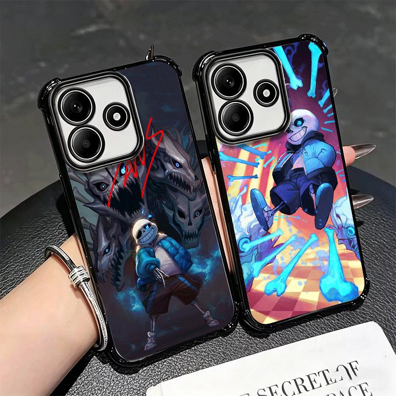 U-Undertale S-Sans Vergoldetes Handyhülle Für Xiaomi Redmi Note 14 15 Pro Plus 13 12 11 11S 11T 10 9S 9 5G Anti-Fall Airbag-Abdeckung