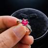 Jewelry Simulation Sapphire Ruby Bow Six-Claw Ring One Carat Emerald Ring Women