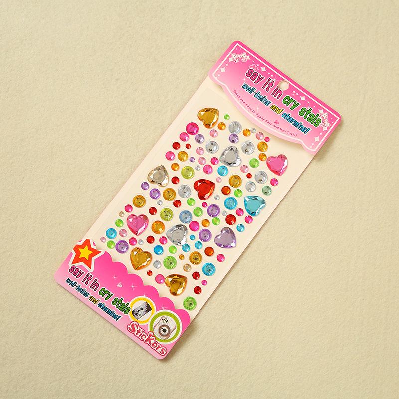 Kids' DIY 3D Acrylic Shiny Diamond Gem Crystal Stickers for Makeup & Decorations