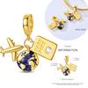 Charm Coppergolden Serie Airplane Balloon Bow Safety Chain Puppy Dog Gold Color Charms Beads Fit Bracelet Diy Jewelry Maing