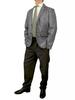 Stylish Formal Party Men's Gray Genuine Lambskin Leather Blazer Coat Handmade