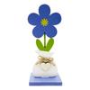 Yousheng 5Pcs/Set Wooden Flower Ornament with Base Boho Farmhouse Rustic 3D Colorful Flower Wood Table Sign Centerpiece Home Office Desktop Decoration