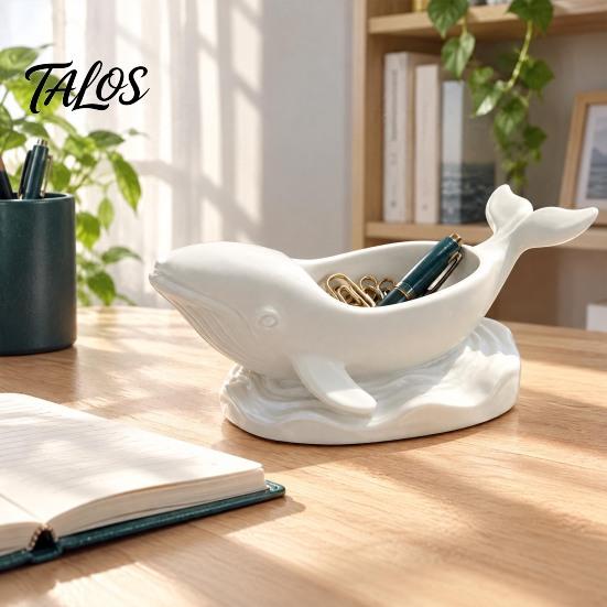 Whale Storage Tray for Jewelry Shaped Decorative Bowl, Ocean Theme Ring Earring Sturdy Sculpture Container Necklace, Candle Holder, Succulent Planter