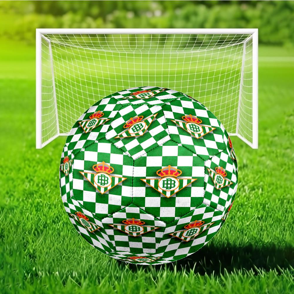 Real Betis Crest Design Soccer Ball Size 5 Soccer Ball, Machine-stitched, Soft and Comfortable, Suitable for Training and Matches Fan Gift