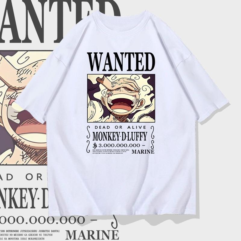 One Piece Luffy Gear 5 Wanted Poster TShirt for Men Women and kids Monkey D Luffy 3 Billion Bounty Casual Streetwear Top 100