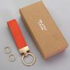 Belleterny Frosted Genuine Leather Keychain - Luxury Keyring Pendant with Logo Customization.
