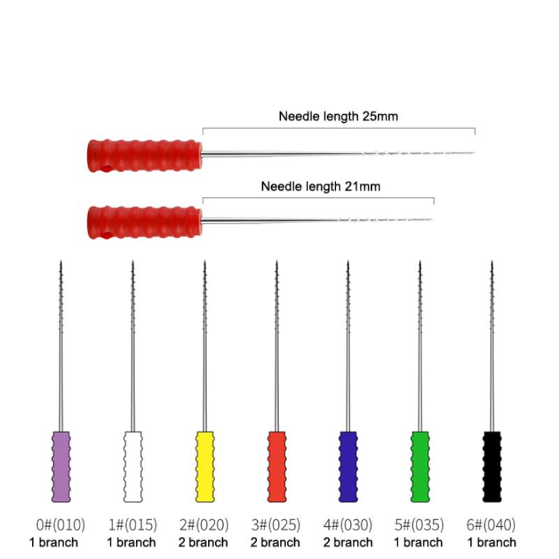 10Pcs Dental Nerve Barbed Broaches Endodontic Instruments Root Canal 21/25Mm Cleaning Hand Use Files Handle Dentistry Tools