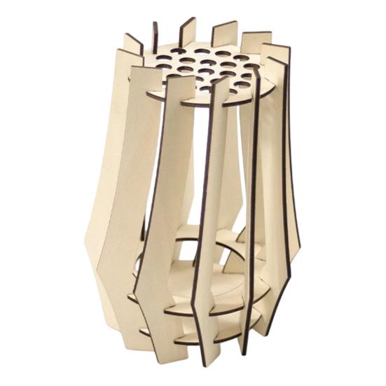 Handcrafted Floral Display for Shelf Wooden Puzzle Flower Vase, Stand Flowers or Minimalist Arrangement Pots Office Artificial Flowers, Decorative