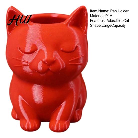 Cat Shaped Pencil Holder Pen Holder, Cute Kitty Desk Organizer for Stationery Storage, Large Healing Decor Capacity Stand Office Home, Creative