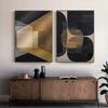 Dipinti su Tela Combinazione di Colori Astratti Poster Geometrico Marrone Arte Murale Moderna Immagini per Decorazione Soggiorno Ufficio