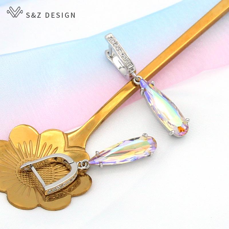 

Модні елегантні висячі кришталеві сережки з краплею води для жінок весільні прикраси з рожевого золота з кубічним цирконієм