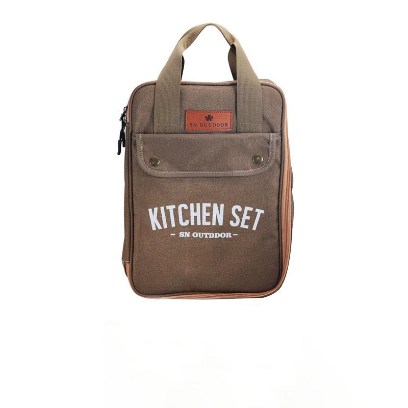 Outdoor Camping Tableware Storage Bag Handheld Camping Barbecue Cookware Bag Camping Cutlery Travel Tableware Bag Baskets