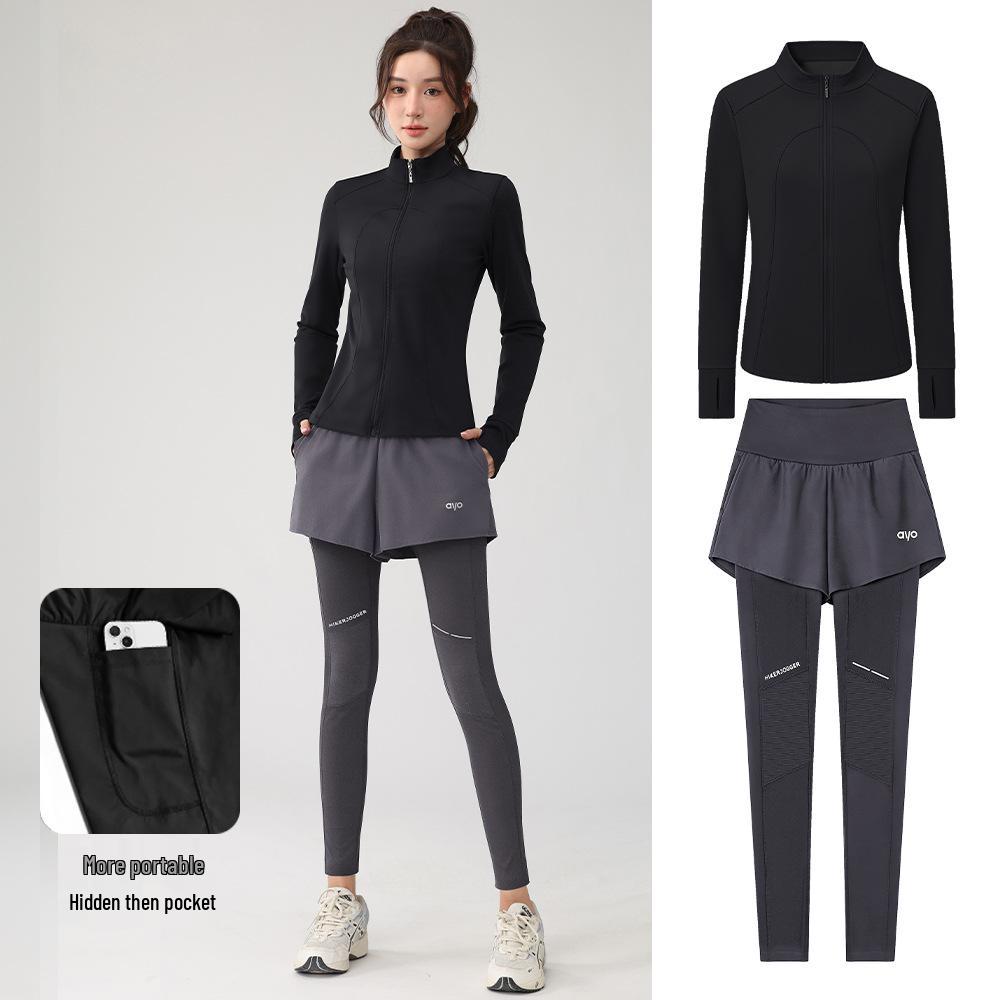 Autumn & Winter Quick-Dry Two-in-One Velvet Sports Pants for Running & Outdoor Fitness