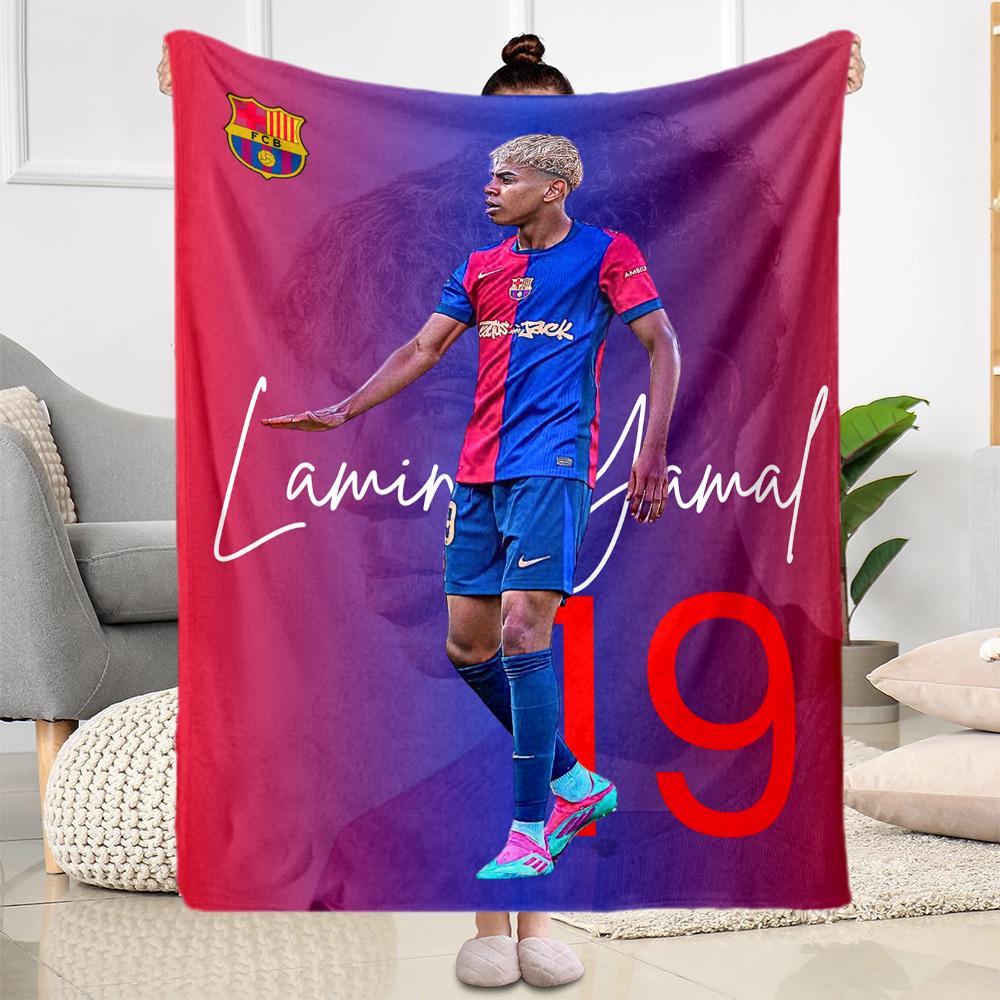 Lamine Yamal's Spanien Fußballstars Decke Bequem Perfekt für Sofa Bett Couch für Alle Anlässe Modern Ideales Geschenk Für Geburtstag Valentinstag