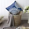 Dark Blue Geometric Petal Linen Pillowcase Sofa Cushion Cover Home Decoration Can Be For You 40X40 45X45 50X50 60X60