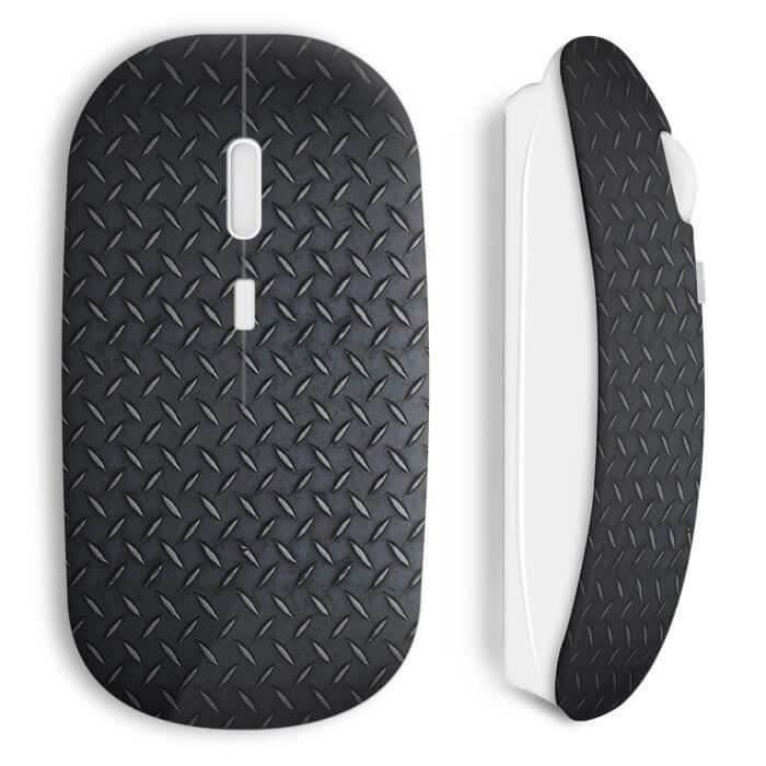 Wireless Mouse - Steel Plate - Black - Compatible Mac and PC - USB - WiFi