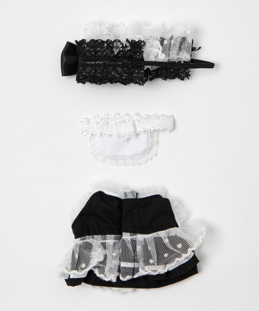 [WEGO] Plush Toy Costume 10cm Plush Clothes Costume Plush Toy Fan Goods Fan Goods Gift Present Women's F Type E (Sheer Lace Maid Set) Black