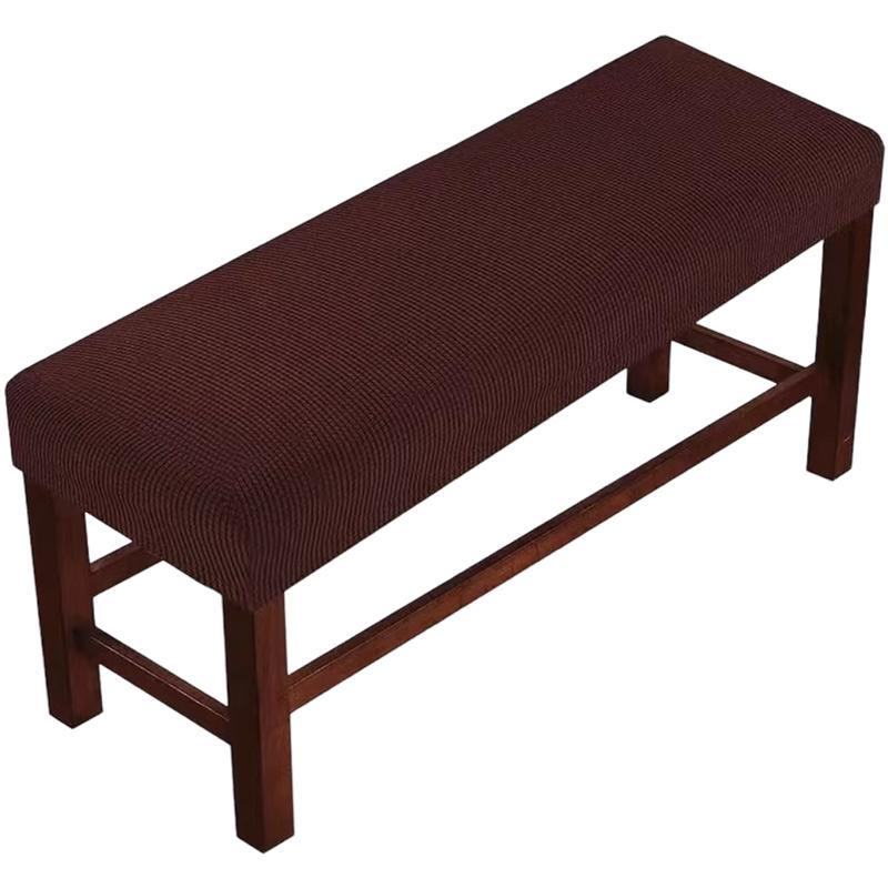 Stretch Jacquard Dining Long Bench Cover Thickened Living Room Anti-Dust Removable Bench Slipcover Washable Bench Seat Protector