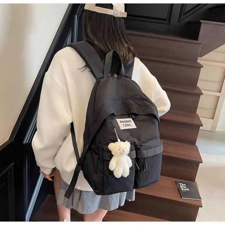 Canvas Backpack Women's Large-capacity Casual All-matching Korean Students 'schoolbag Outdoor Mountaineering Bag Travel