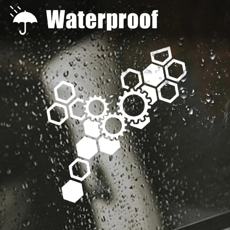 Reflective Honeycomb Hexagonal Car Sticker Motorcycle Electric Vehicle Modification Waterproof Honeycomb Gear Reflective Decal
