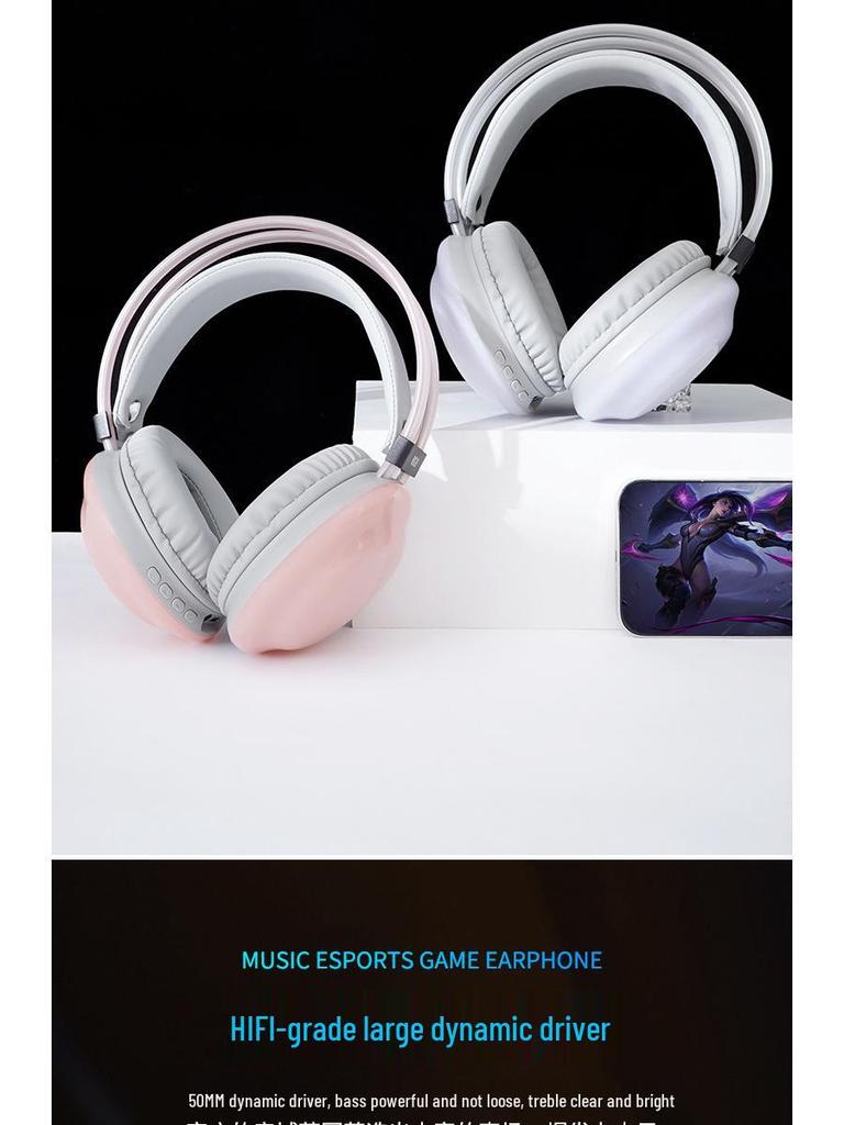 New Luminous Over-Ear Bluetooth Gaming Headset with Ultra-Long Battery Life and Noise Reduction