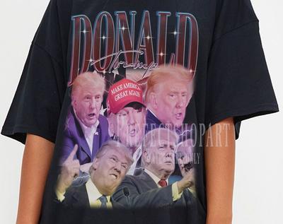 Maglietta DONALD TRUMP, Maglietta Omaggio a Donald Trump, Merch Vintage per Fan di Trump Retrò Anni '90, Sostenitore del Presidente Trump, Make America Great Again