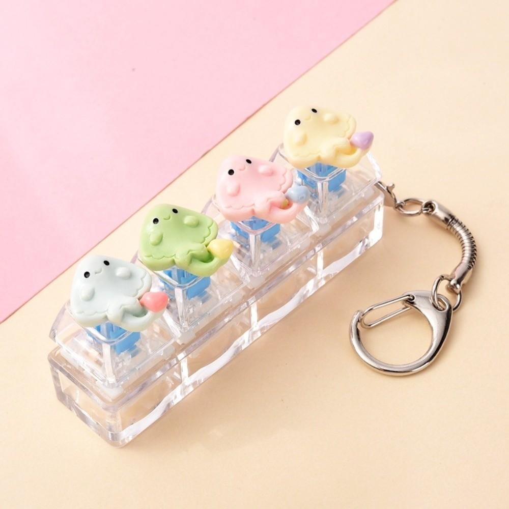 Anxiety Relief Jellyfish Push-button Keychain Sensory Toys Fidget Clicker  for Work School