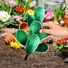 YARNOW 3Pcs Acrylic Cactus Garden Plant Stakes, Realistic Cactus Yard Stakes for Outdoor Lawn, Patio, and Garden, Green Decorative Plant Stakes for