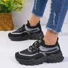 New Fly Woven Mesh Casual Breathable Sneakers Korean Style Thick-Soled Mesh Red Shoes Light Running Shoes