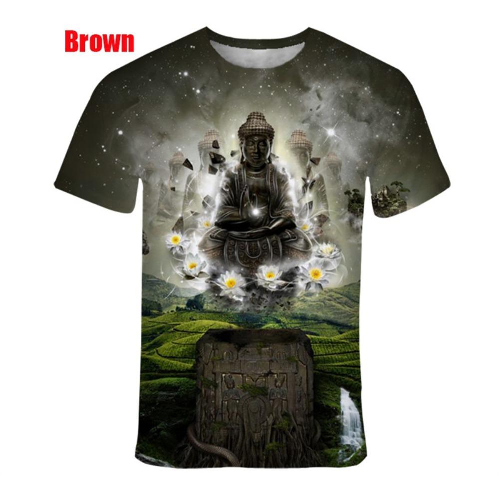 3D Buddha Shakyamuni Printing T Shirt For Men Round Neck Short Sleeve Kid Cool Buddhist Faith Tops T Shirts Harajuku Clothes Tee