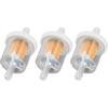 3 x Universal Inline Fuel Filter 1/4" Replaces 49019-0027 49019-0014 691035 493629 2505007S 2505021S Widely Used for Lawn Mower, Motorcycle, Garden