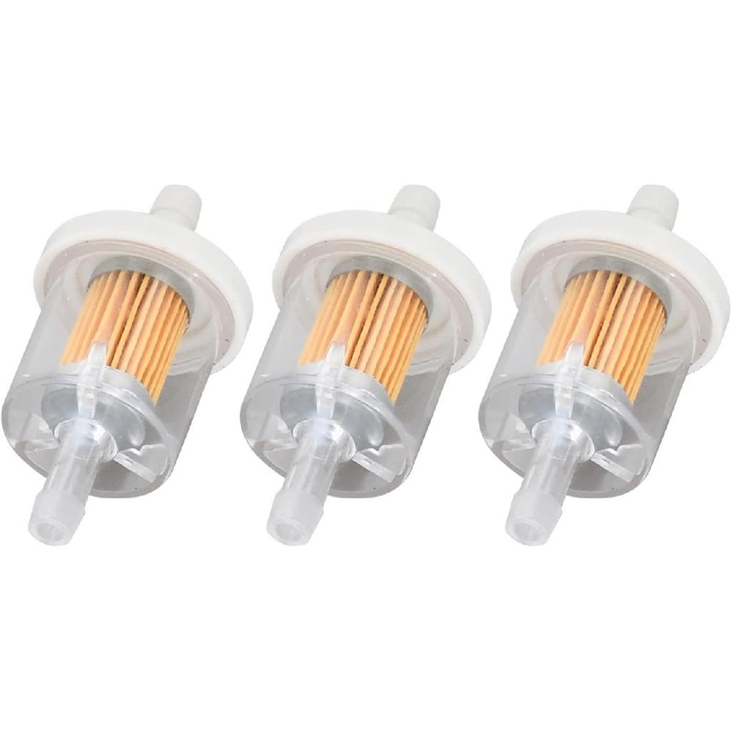 3 x Universal Inline Fuel Filter 1/4" Replaces 49019-0027 49019-0014 691035 493629 2505007S 2505021S Widely Used for Lawn Mower, Motorcycle, Garden