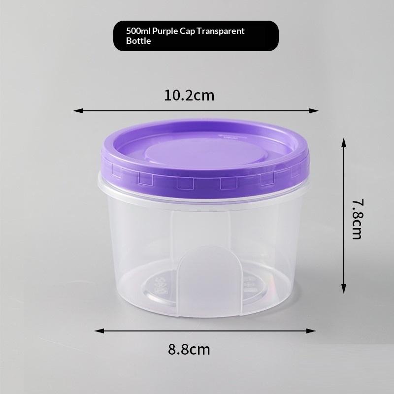 4 Pcs Round Food Fresh Keeping Box Kitchen Refrigerator Storage Container Fruits Snacks Sealed Jar Microwave Heating