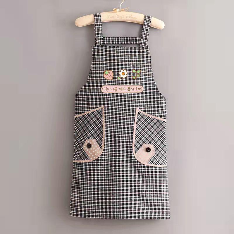 Custom Logo Long Sleeve Cotton Kitchen Apron - Women’s Restaurant & Household Cooking Waist Workwear