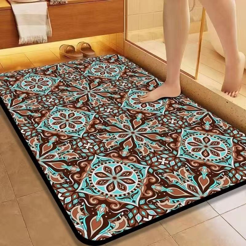 Diatom Mud Floor Mat Entrance Door Bathroom Water-absorbing Non-slip Soft Mat Free of Wash Quick-drying Water Filter Kitchen Drain Mat