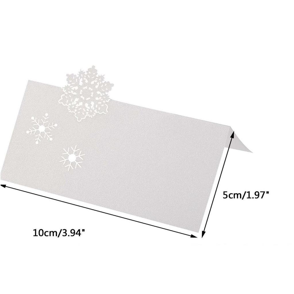 White Snowflake Deer Table Number Cards for Christmas