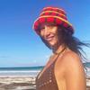Crochet Striped Bucket Hat Thermal Panama Hat Casual Cold Cap  Beach