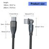 60W Power Type C Cable with Led Lighting Nylon Wrapped USB C Fast Charge Cord 180 Degree Adjustable Heads For Convenient