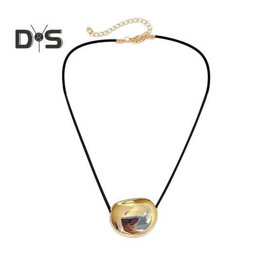 

Овальная бусина ключицы цепочка ожерелье для женщин сплав геометрический кулон ожерелье шнур ключицы цепочка аксессуар A