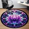1pc Lotus StainedGlass Office Round Area Rug, Under Office Chairs Bedroom Living Room Home Decor, Room Deco