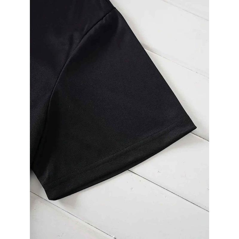 Women's Black Bow Print T-Shirt - Soft & Breathable , Oversized Round Neck Short Sleeve Top with Large White Bow Design