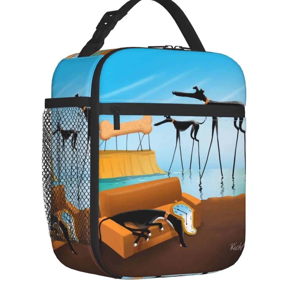 

Итальянская борзая трио изолированный ланч-бокс портативный милый уиппет борзая собака холодильник термосумка для ланча дети школьники 26x21x11CM